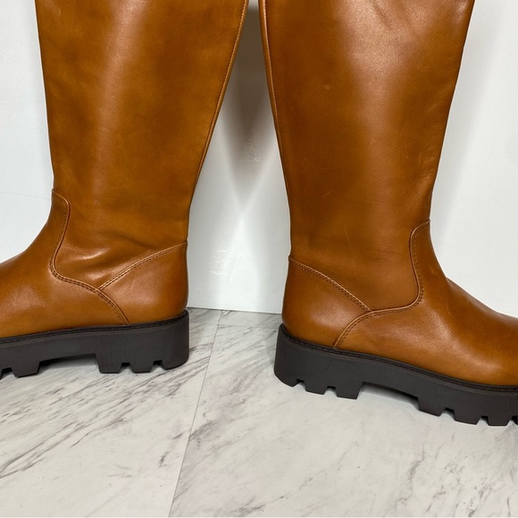 Franco Sarto Balin Chunky Sole Brown Leather Tall Boot 6M - Picture 10 of 16